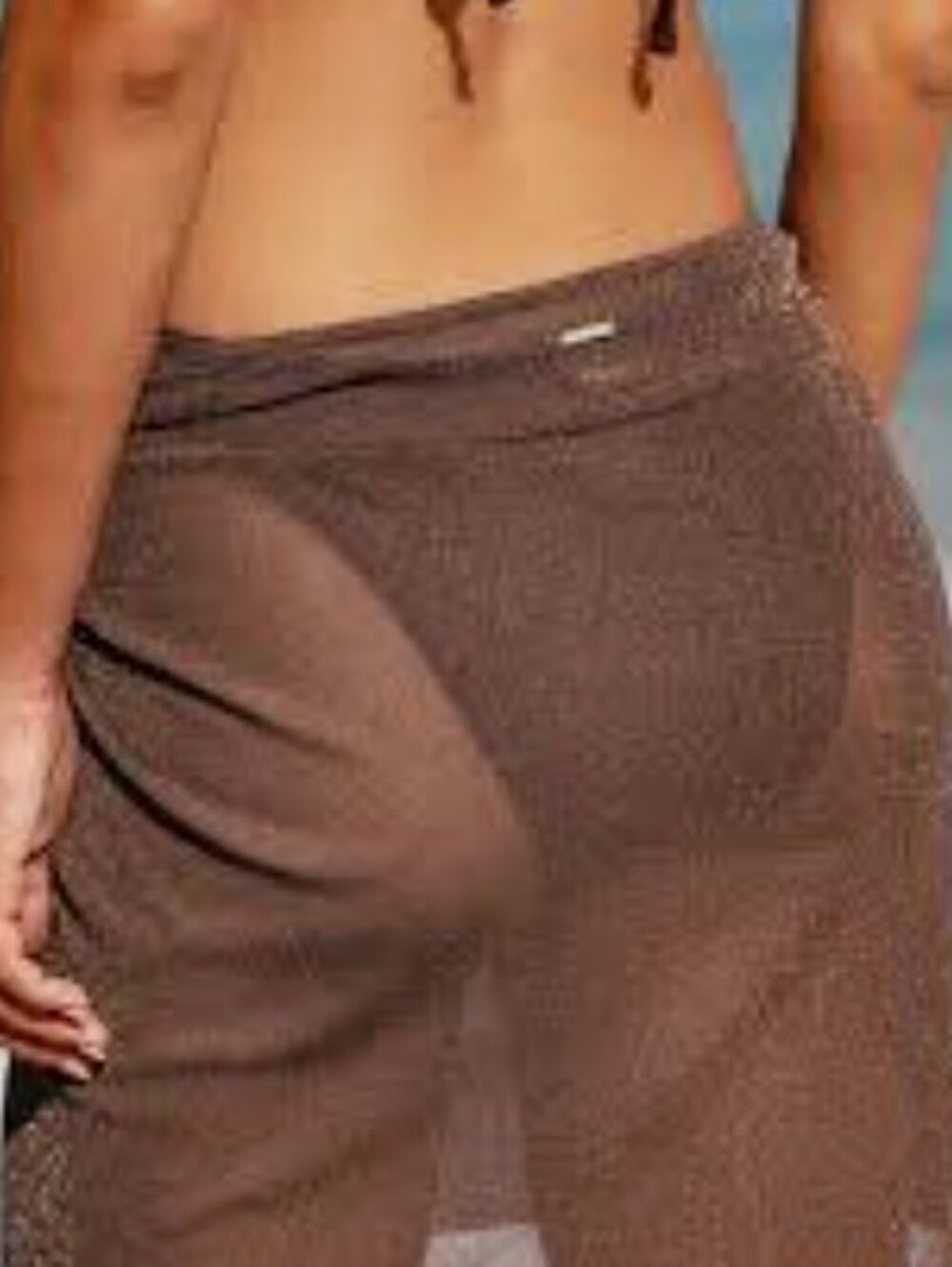 BERLOOK DARK COFFEE SHIMMER COVER UP SKIRT NWT WOMENS SIZE MEDIUM - Picture 16 of 16